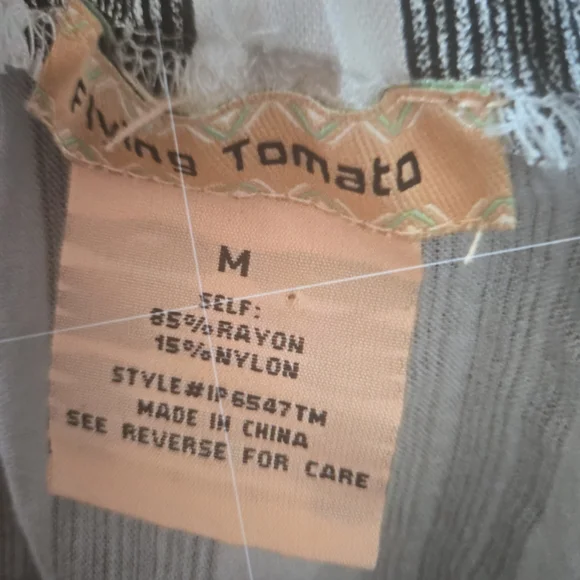 Off-Shoulder Striped Jumpsuit - Gray/White - Picture 3 of 7